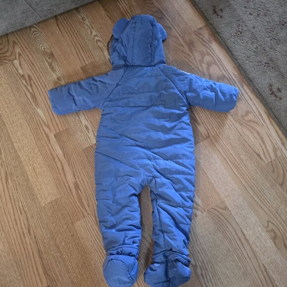 Disney Baby Mickey Mouse Blue winter One Piece Hooded Snow suite 9-12 Months Vtg - Picture 2 of 16